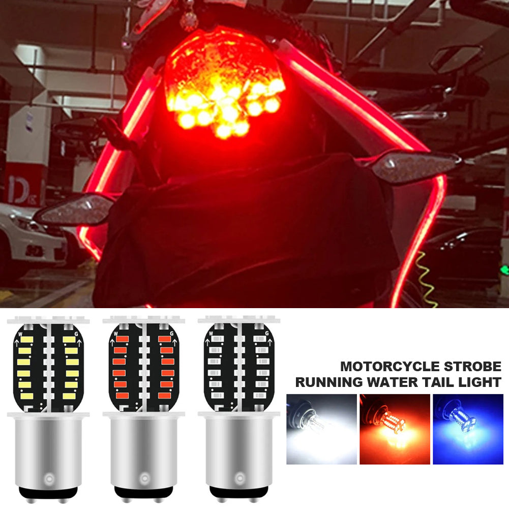 Motorcycle 1157 LED Brake Light Bulb BAY15D LED 64SMD DRL Flashing Strobe Reversing Parking Lamp Car Turn Signal Tail Lamp