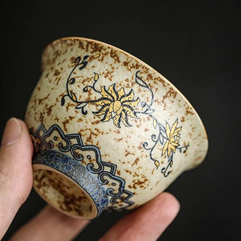 45Ml Handmade Chinese Floral Ceramic Tea Cup Vintage Portable For Personal Meditation Tea Ceremony Home Office Gift