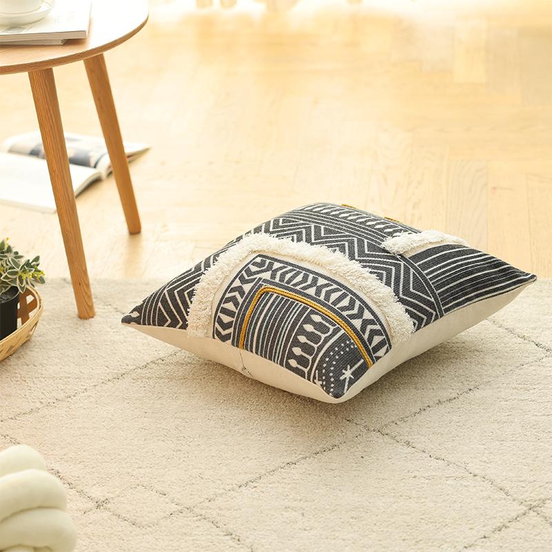 Cotton and Linen Pillow B&B Living Room Sofa Nap Cushion Bay Window Bedside Car Decorative Waist Pillow Case