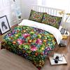 Colorful Floral Bird Decorations Set Soft Skin-Friendly Bedding Set Includes 1 Duvet Cover And 2 Pillowcase Gift