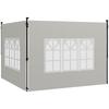 Gazebo Side Panels, Sides Replacement with Window for 3x3(m) or 3x6m Gazebo Canopy, 2 Pack, White