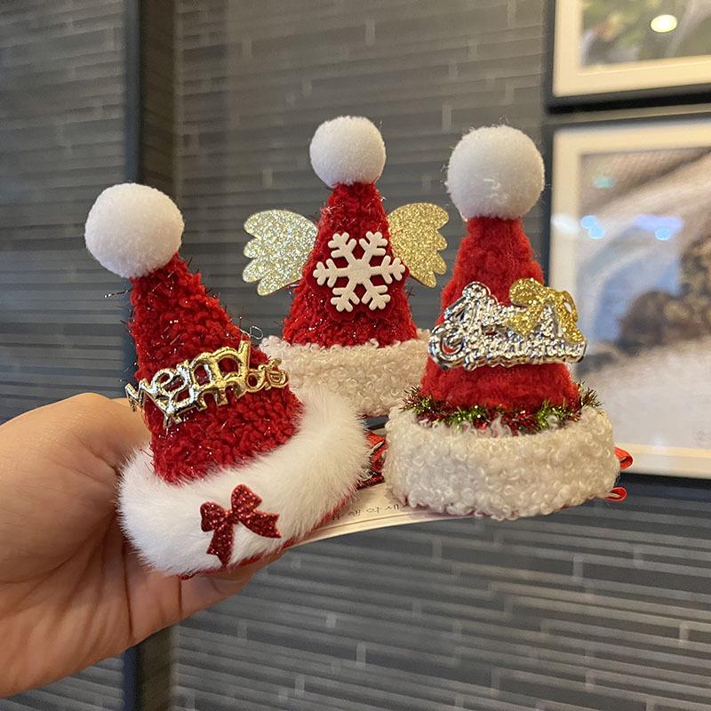 3D Plush Snowflake Christmas Hair Clip for Kids