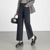 Commuter Fashion Versatile Wide-leg Pants Women's Nine-point Pants Spring New Korean Version of High-waisted Casual Straight-leg Women's Pants