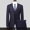 Pánský oblek se dvěma knoflíky (oblek + kalhoty) Pohledný Slim-fit Business Professional Work Formální dvoudílná sada XS-6XL