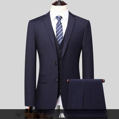Two-button Suit for Men (suit + Trousers) Handsome Slim-fit Business Professional Work Formal Two-piece Set XS-6XL