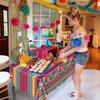 4 Pcs Mexican Fiesta Tablecloth Cinco De Mayo Plastic Table Cover Mexico Colorful Striped Paper Flower Table Cloth Mexican Holiday Theme Rectangle