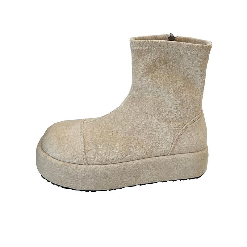 Fashion Women Platform Women Ankle Boots 2025 Winter Elegant Suede Shoes Fashion Classical New Trends Shoes Snow Chelsea Short Boots