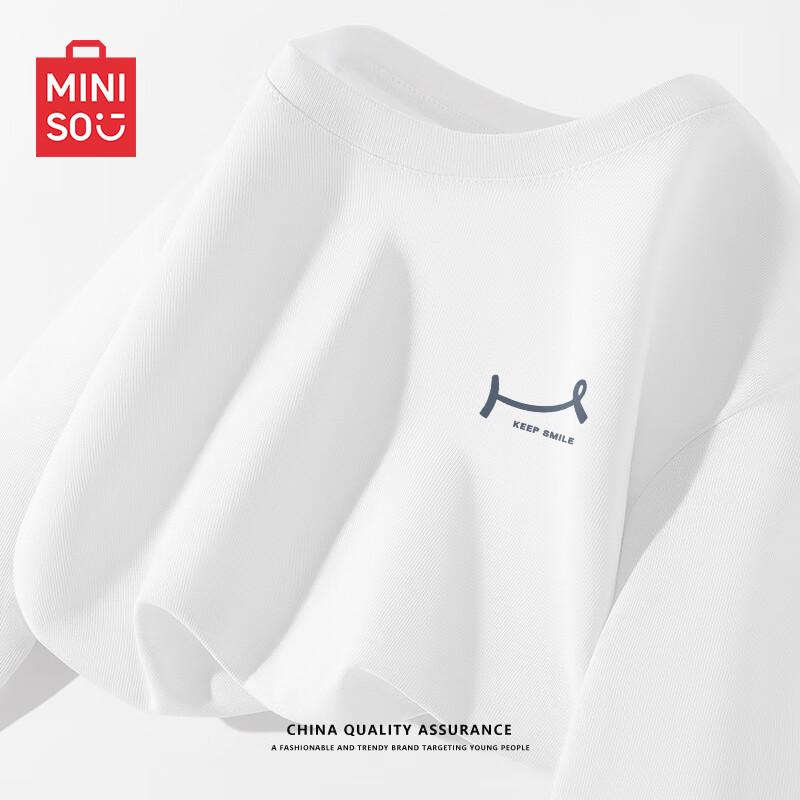 MINISO Youth Loose-Fit Heavyweight Cotton Long-Sleeve T-Shirt