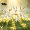 Creative Gift for Animal Lovers 3 Pcs Mini Deer Figurines, Cute Woodland Decoration, Miniature Durable PVC Car Interior Reindeer Statues Fairy