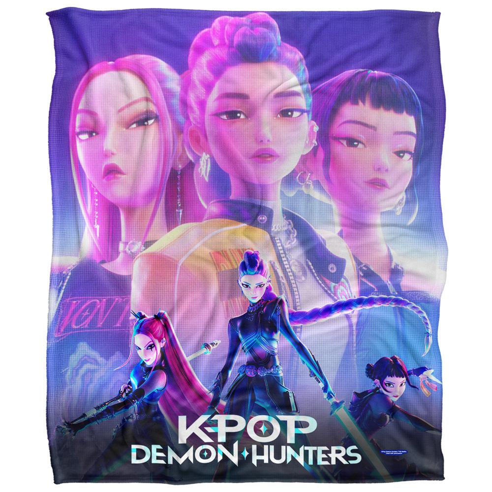 K-Pop Demon Hunters Ready To Fight Fleece Huntr/X Supersoft Throw