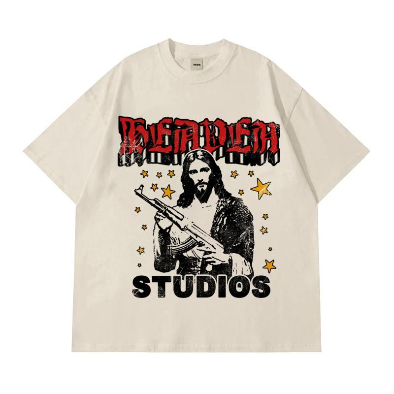 Graphic TShirts Short Sleeve Tee Oversized Cotton Tops Vintage Aesthetic Summer Harajuku Printed Y2k Streetwear Mens Clothing
