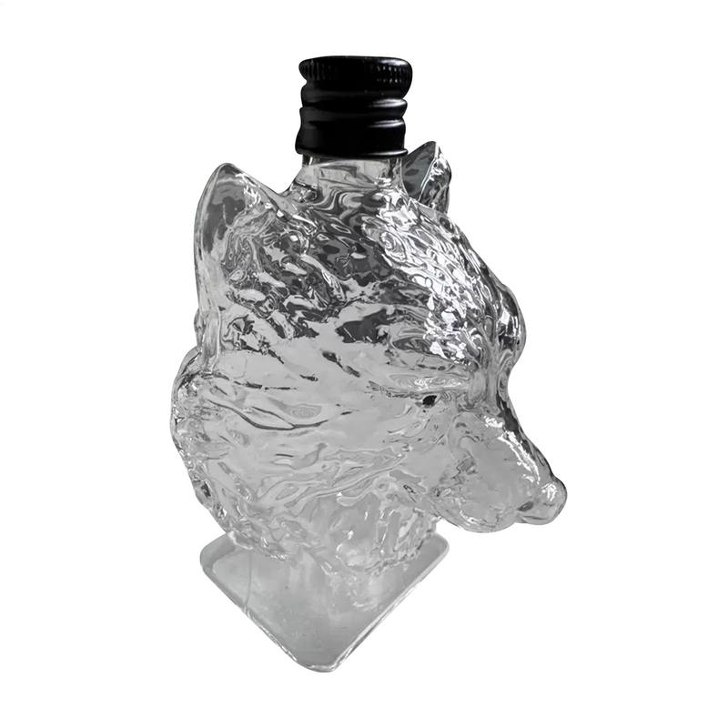 

Whiskey Glass Bottle Wolf Art Statue Wine Cup Engraved Vintage Wolf Themed Whiskey Glass Bottle For Bar Home Party Kitchen CN