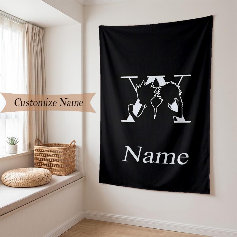 Hunter × Hunter (5) Custom Name Tapestry Wall Hanging Soft Backdrop Tapestry for Bedroom Living Room Dorm Home Decor Gift