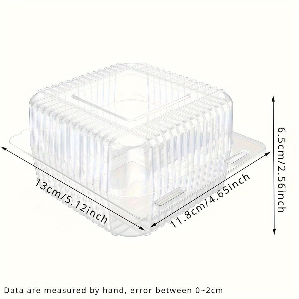 100pcs 5 X 5 Inch Clear Plastic Hinged Take Out Containers Clamshell Takeout Tray Food Clamshell Containers for Dessert, Cakes, Cookies, Salads, Pasta