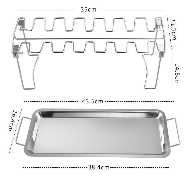 Stainless Steel Chicken Barbecue Grill Portable Barbecue Roasted Chicken Tray Household Non Stick Barbecue Grill BBQ Drying Rack