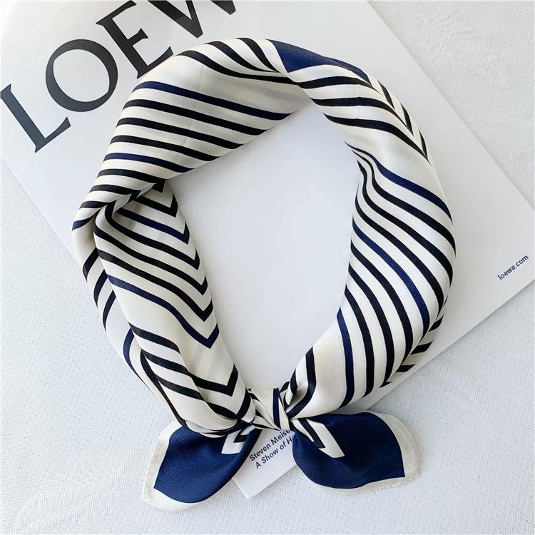 53*53 см квадратный шелковый шарф женский модный принт маленький шейный платок офисный — фото 17