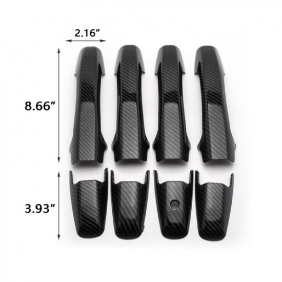 8PCS ABS Carbon Fiber Style Door Handle Cover Trim For Honda Civic 2006-2011 8th