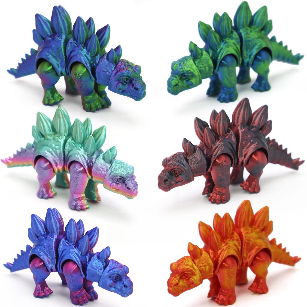 Jurassic 3D Printing Stegosaurus Toy Simulation Dinosaur Figure Model Creative Gift Office Home Decoration Joints Movable