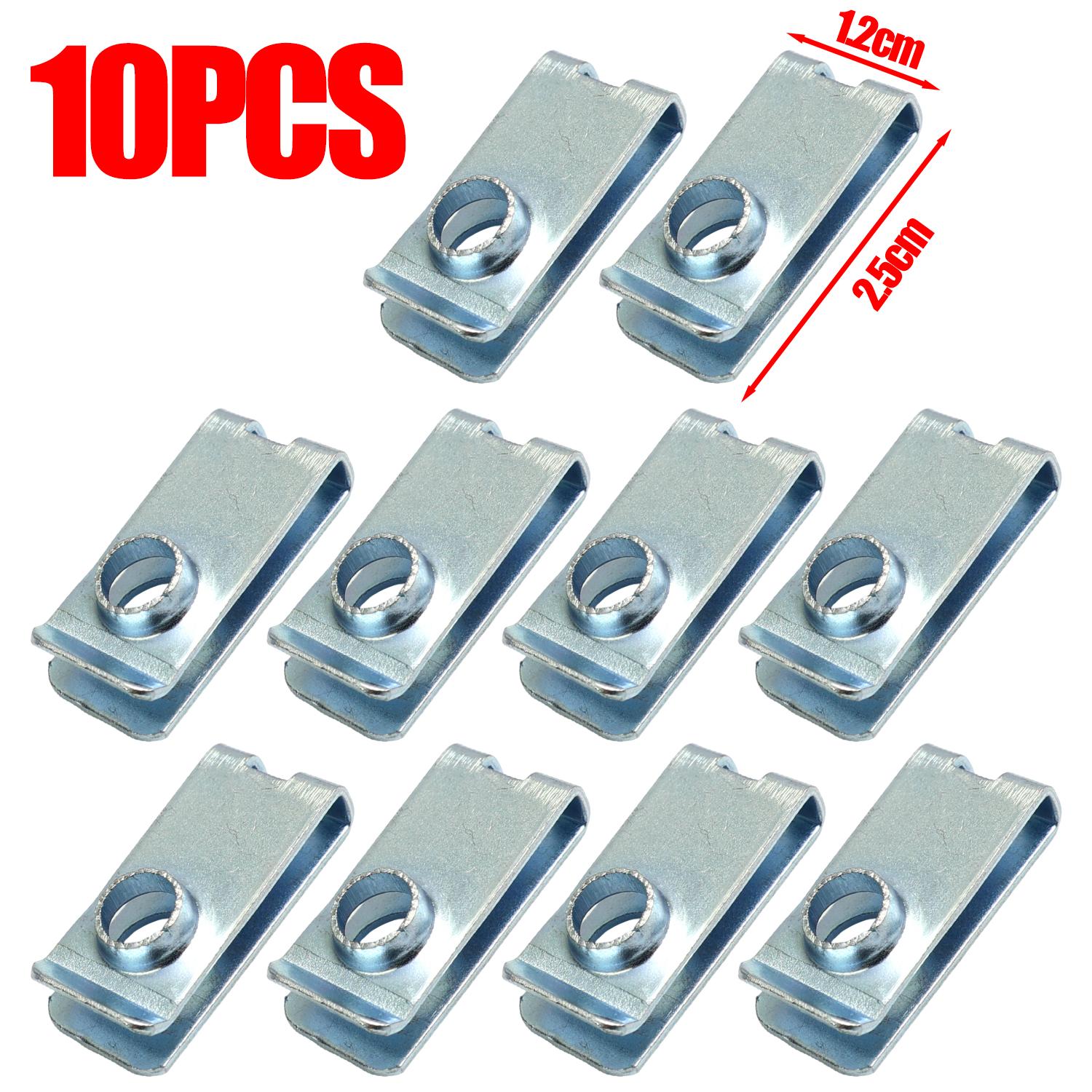 

M6 Bolts with Fixed Base U-shaped Universal Car Front License Plate Rear Bumper Fixing Screws Base Clip Decorative Buckle