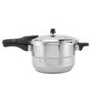 Pressure Cooker with Steaming Rack Stainless Steel Pressure Canner Compatible with Gas Induction