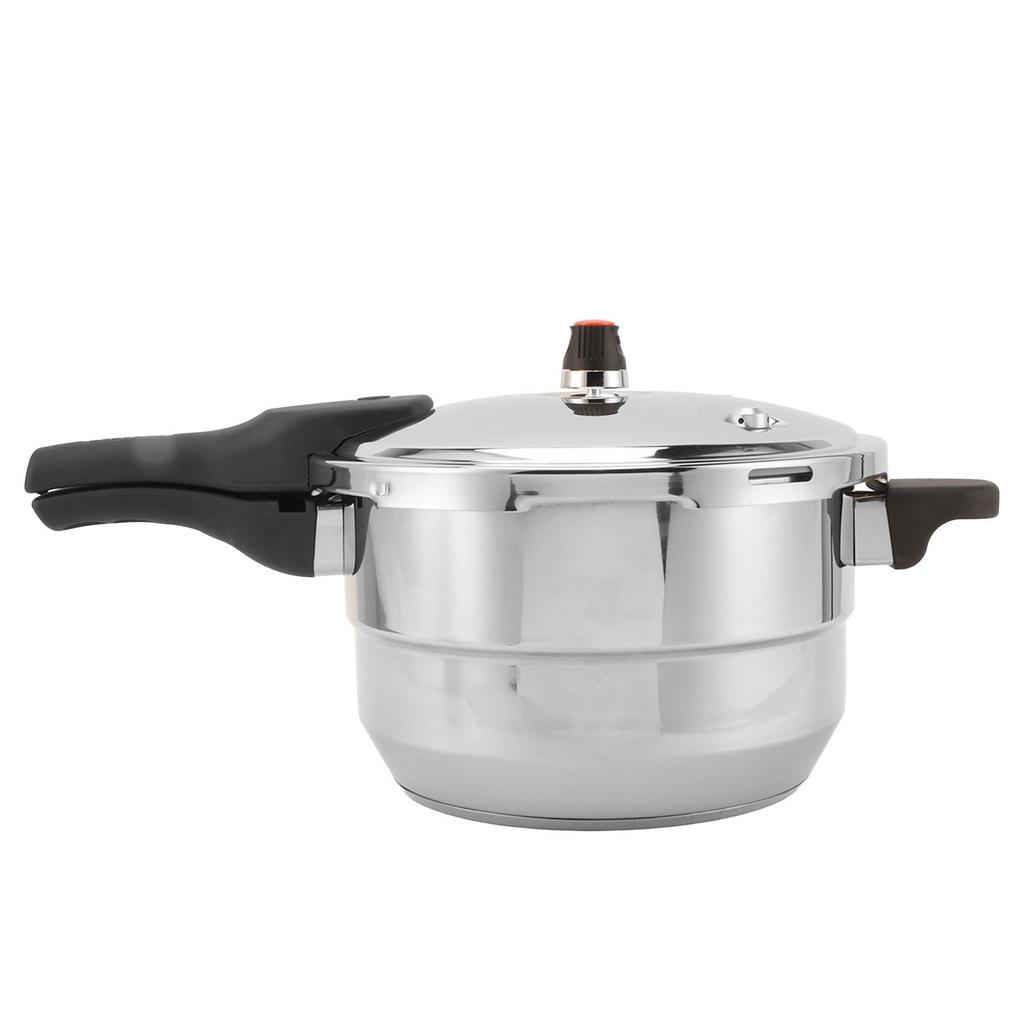 Pressure Cooker with Steaming Rack Stainless Steel Pressure Canner Compatible with Gas Induction