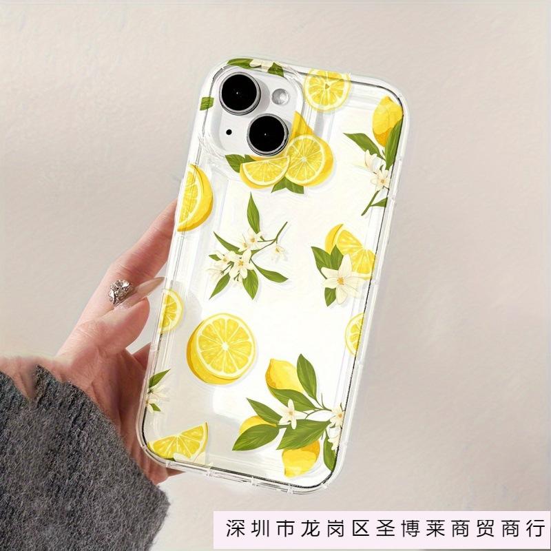 TM Hot-selling Explosion Small Fresh Lemon Apple 15promax Mobile Phone Case Production iPhone14 Airbag 13 Transparent