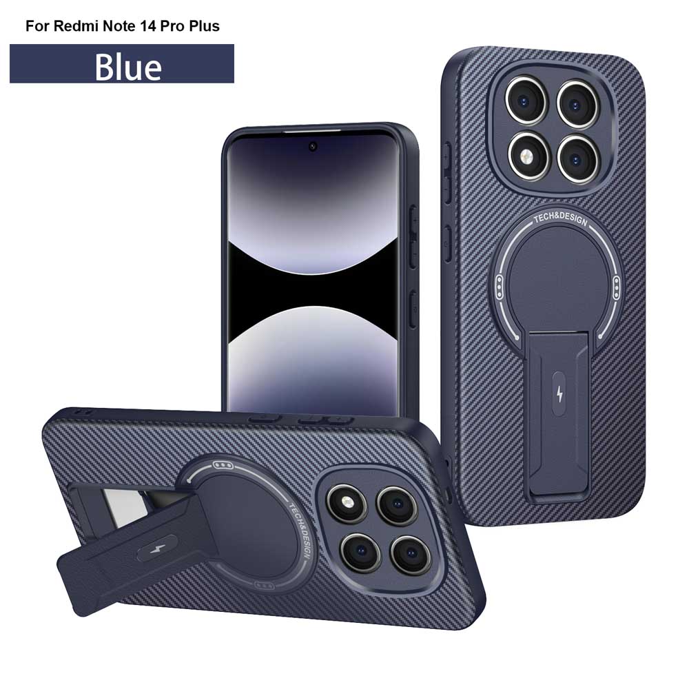 For Redmi Note 13 14 Pro Plus Invisible Support Case for Redmi A3 13C 14C 4G Magnetic Hard Anti-fall Cover