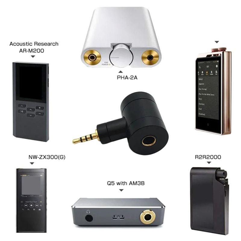 HIFI Angle 4.4 Balanced Earphone Adapter For SONY, Music Players- DIY Design 4.4Mm Female To 2.5Mm 4Pole/3.5Mm 3Pole Male Plug