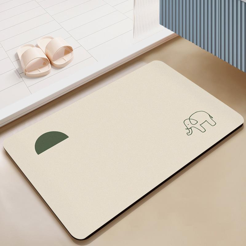 Modern Simple Wind Milk Color Household Diatom Mud Mat Simple Advanced Sense Bathroom Mat Non-slip Absorbent Mat
