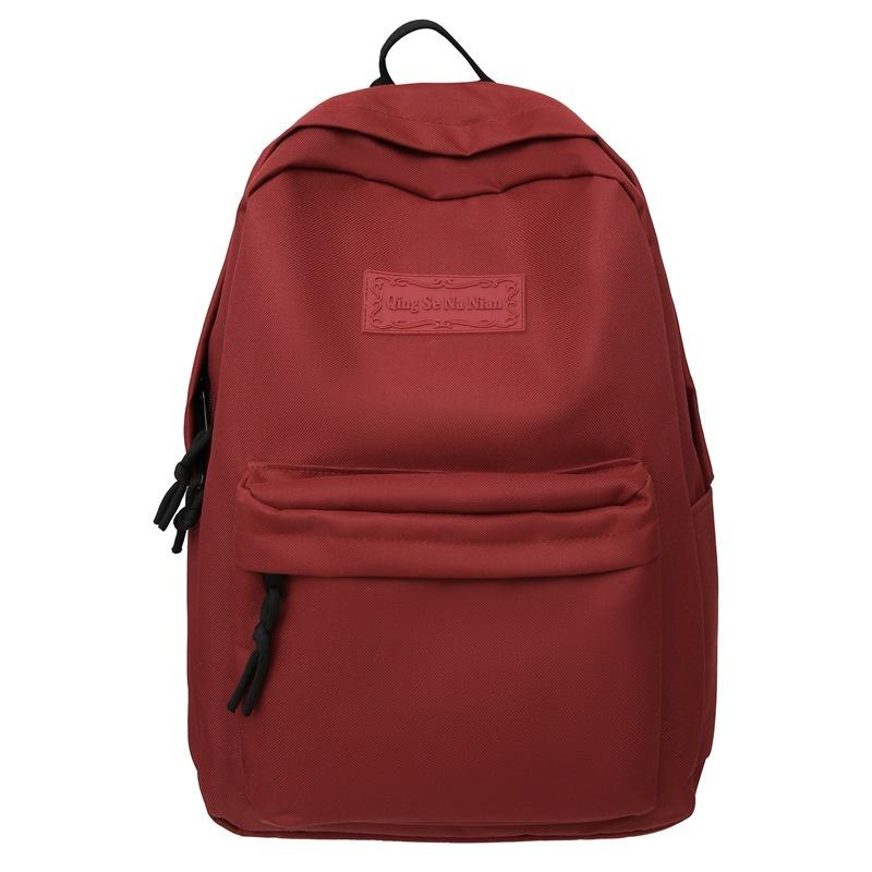

Однотонный школьный рюкзак для студентов, мужской, большой емкости, кампусный рюкзак, Оксфорд, женский дорожный рюкзак красный