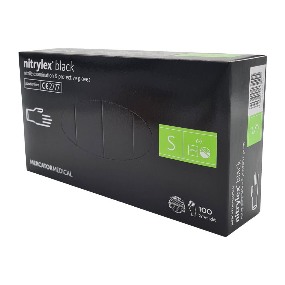 Nitrile Gloves Black Mercator Nitrylex Black 100 Pieces