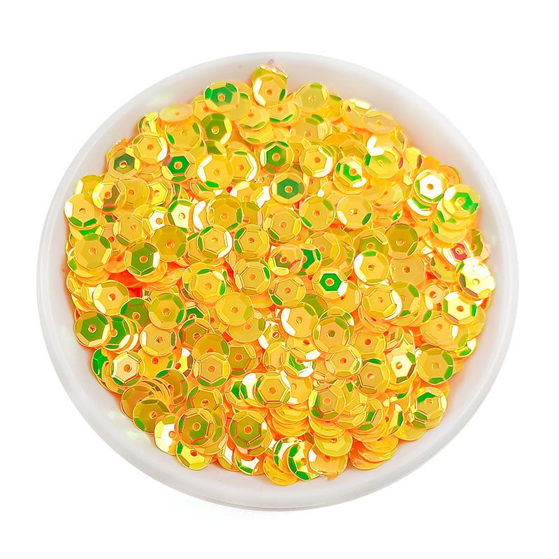 

6 мм круглые изогнутые пайетки из ПВХ с отверстием посередине и шестиугольными бусинами для шитья 20g/pack