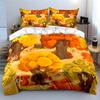 Autumn forest with squirrels. Print Bedding Set 1 Duvet Cover 2 Pillowcases for Adult and Children Luxury Gift Full Size