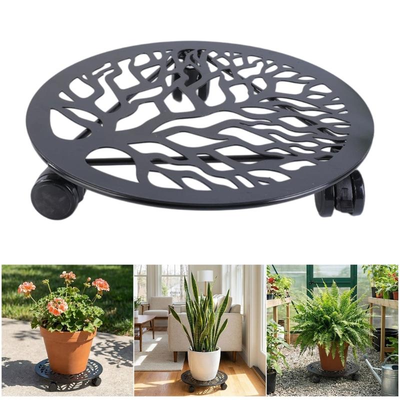 Vassoio Sottovaso Supporto per Piante Pallet Staffa Robusta per Piante Fioriera Portafiori Carrello per Fioriere Supporto Mobile per Balcone Giardino