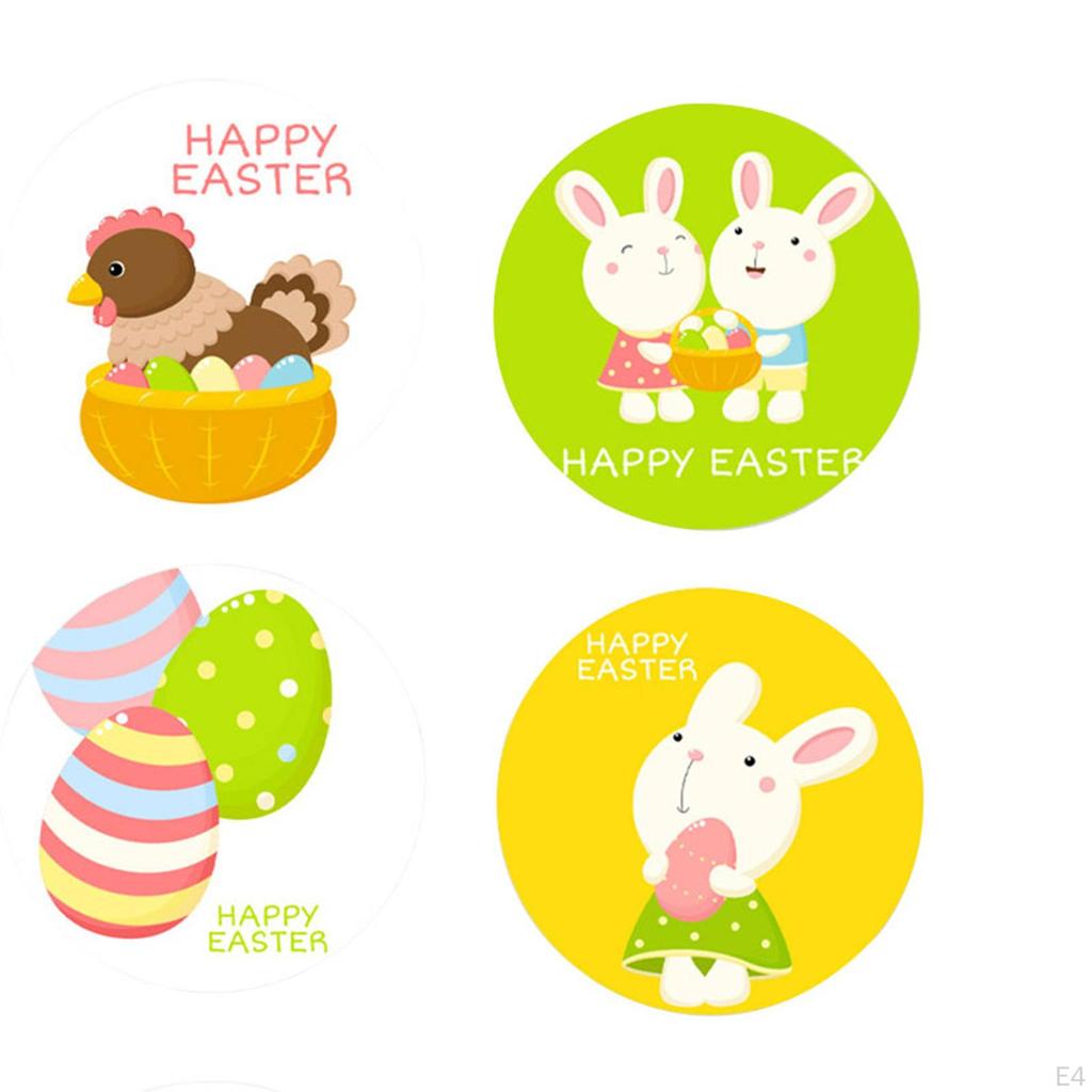 500 Cute Easter Egg Stickers Envelope Seal Seals Crafts for Birthday Packing Box Festival