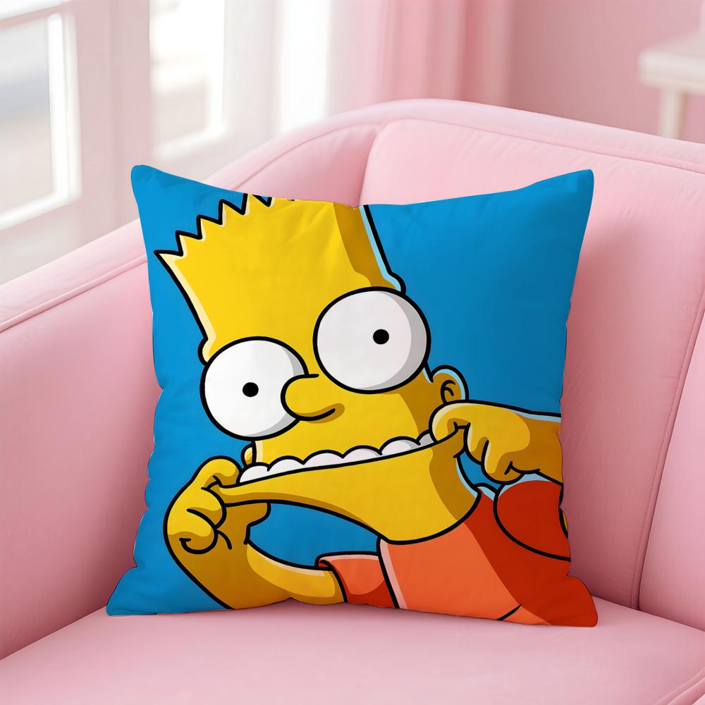 Husa de Pernă Anime S-Simpsons pentru Casă și Mașină, Multi-Scenă - Reversibilă, Moale și Durabilă pentru Utilizare Zilnică