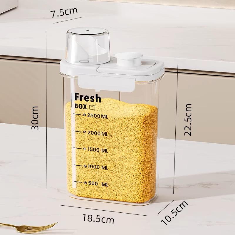 Vzduchotěsná skladovací nádoba odolná proti vlhkosti na obilí, cereálie, krmivo pro domácí zvířata, rýži a čaj