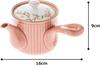 This lightweight teapot features a hand-painted floral lid, a 9cm diameter, and a 350ml capacity. Its delicate pink design features a long,