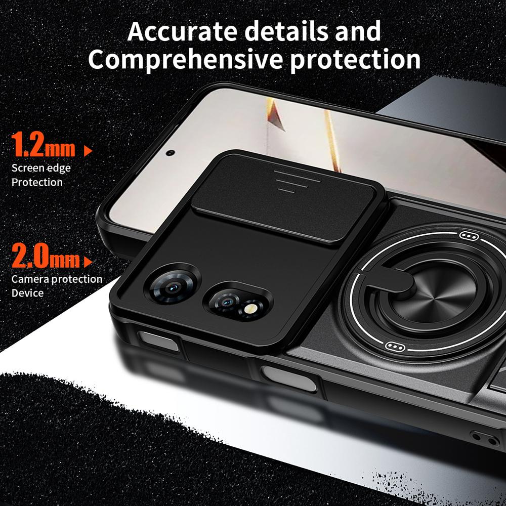 KEYSION Magnetic Phone Case for ZTE nubia Neo 2 5G Slide Camera Protection Upright Kickstand 360° Ring Shockproof Back Cover