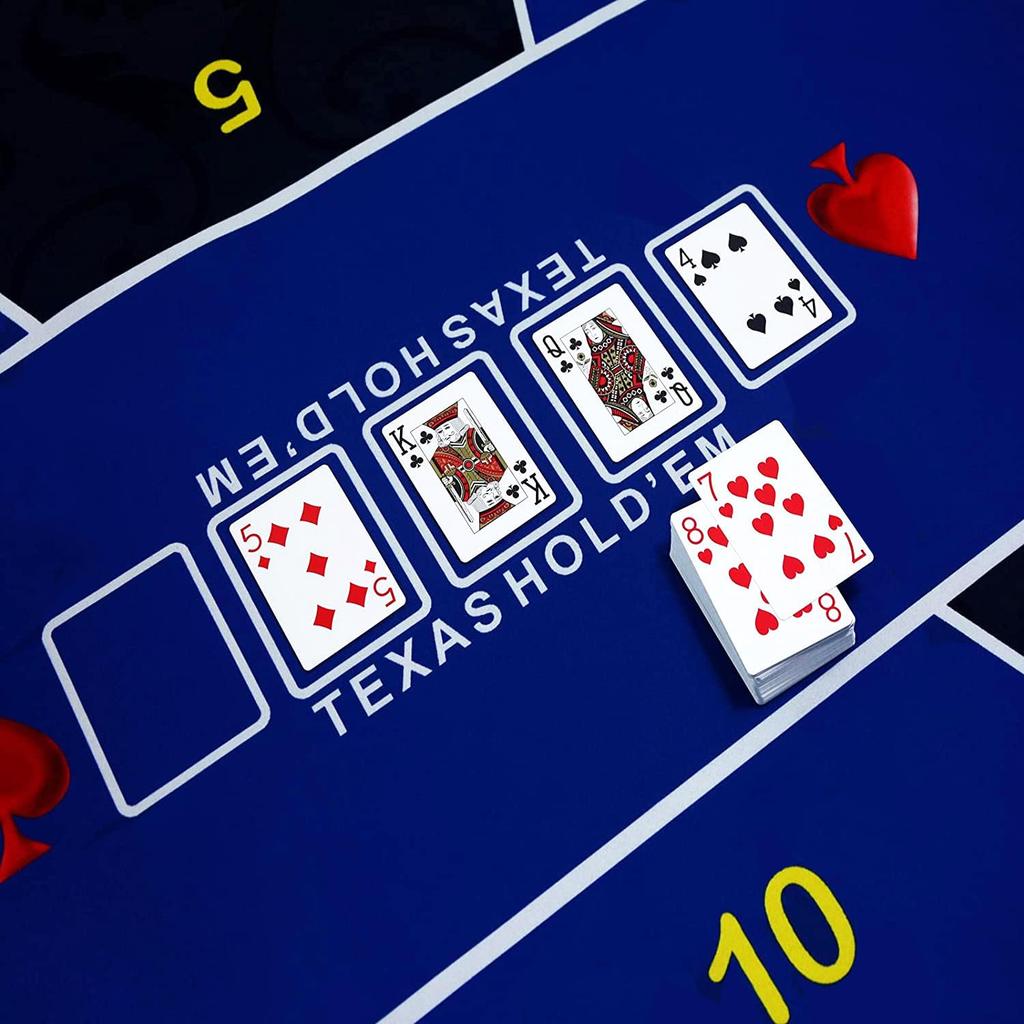 Poker Mat Texas Digital Print Rubber Mat 120x60cm +Lsm Hold'em (Blue)