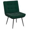 Velvet Relaxation Armchair with Footstool Dark Green