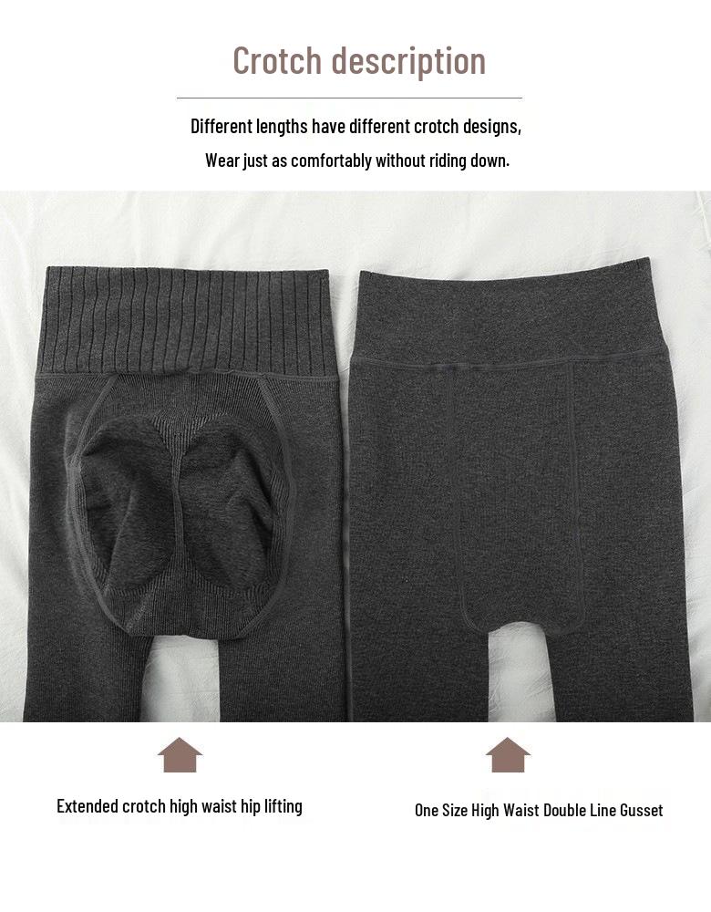 500g Combed Cotton Flannel-Lined Women's Vertical Stripe Leggings, Extra Long Warm Pantyhose for Autumn/Winter – Japanese Style