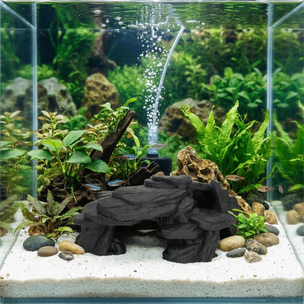 Simulated Rock Fish Tank Rockery Ornaments Realistic Texture Reptile Resting Place  Aquariums