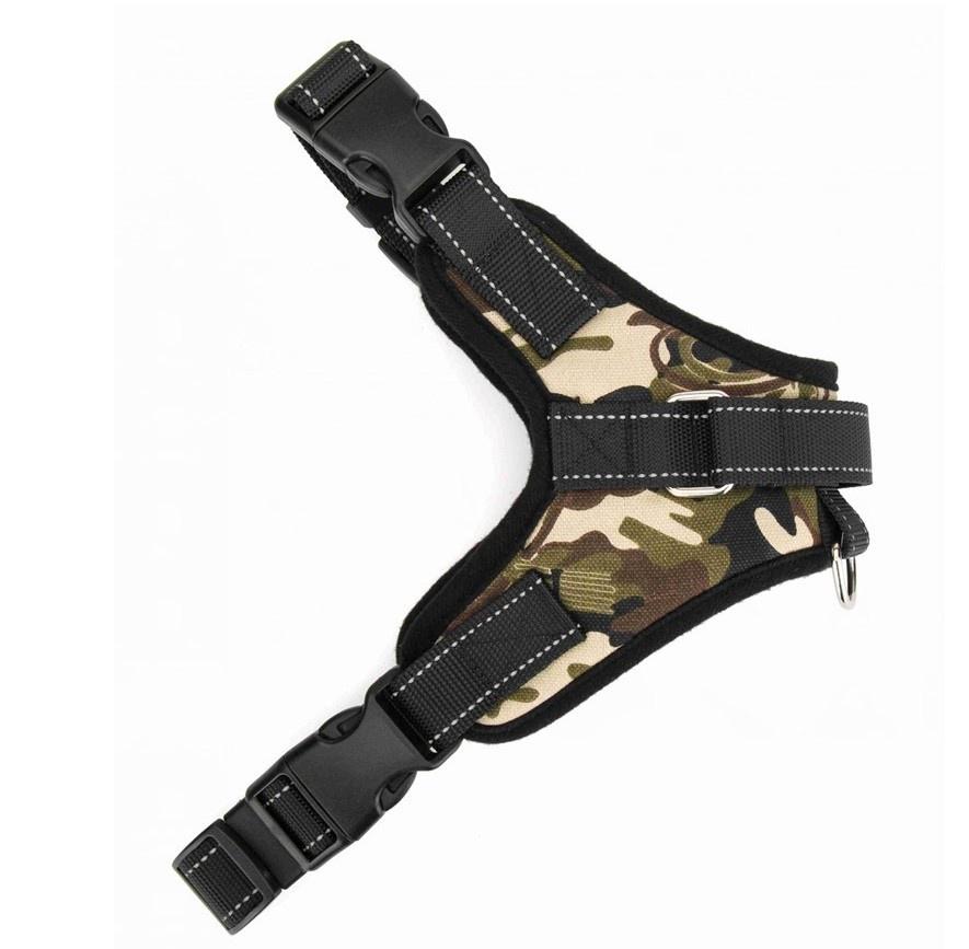 

Шлейка для домашних животных без тяги, регулируемый поводок для собак, прочная веревка для собак для ежедневных тренировок, прогулок, бега XL камуфляжный