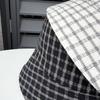 New double-sided plaid bucket hat women's summer thin big-brimmed sun hat outdoor plain face covering sun protection hat