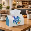 1pc Contemporary Graphic Design Tissue Holder, Blue Eye Sea Turtle Icon Creative Home Living Room Organizer, Minimalist Color Tissue Holder, Napkin Di
