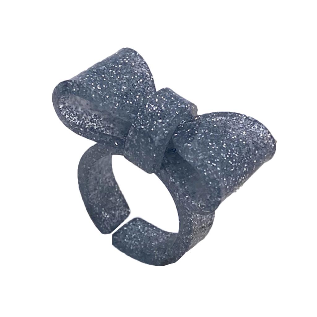 Colorful Bows Rings Resin Rings Cute Acrylic Rings Knuckles Stacking Rings Aesthetic Bowknot Finger Rings Plastic Rings