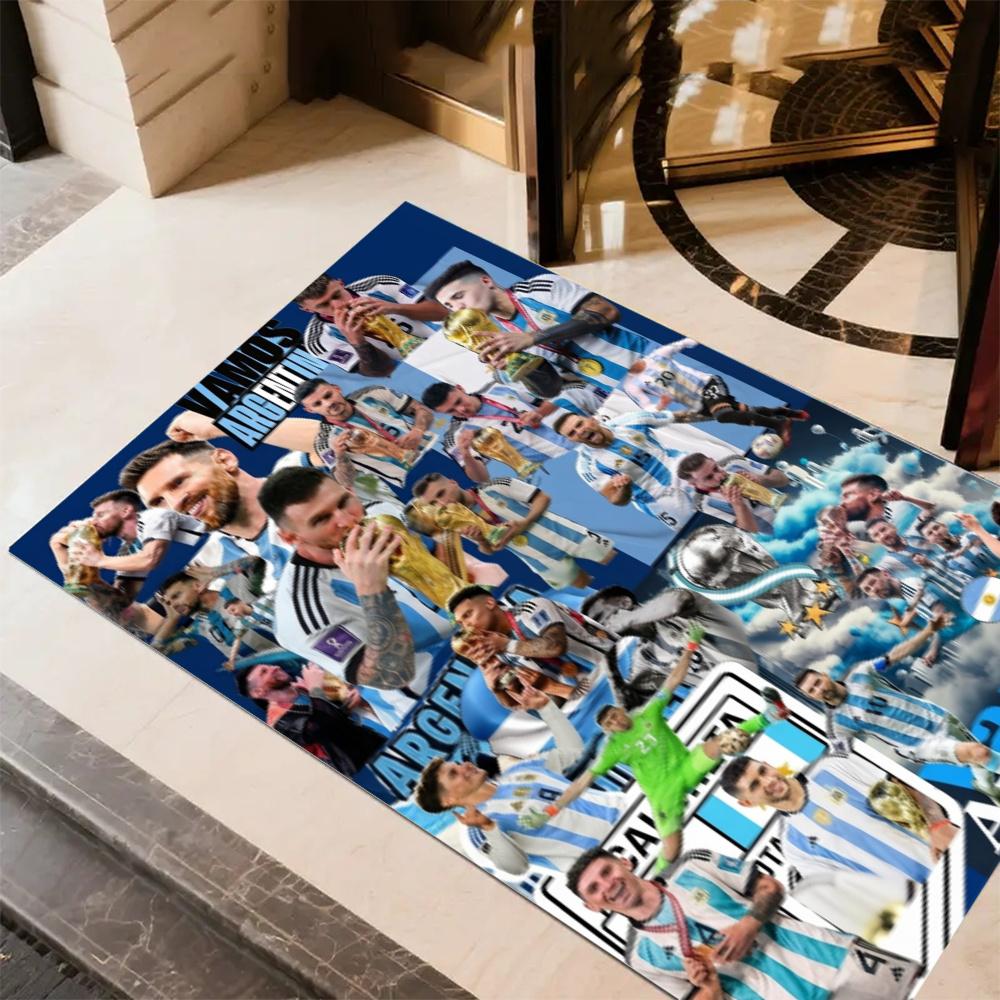 Messi World Cup Floor Mat Suitable For Dining Room Entryway Game Room Bedrooms Antislip Carpet Anime Office Decor