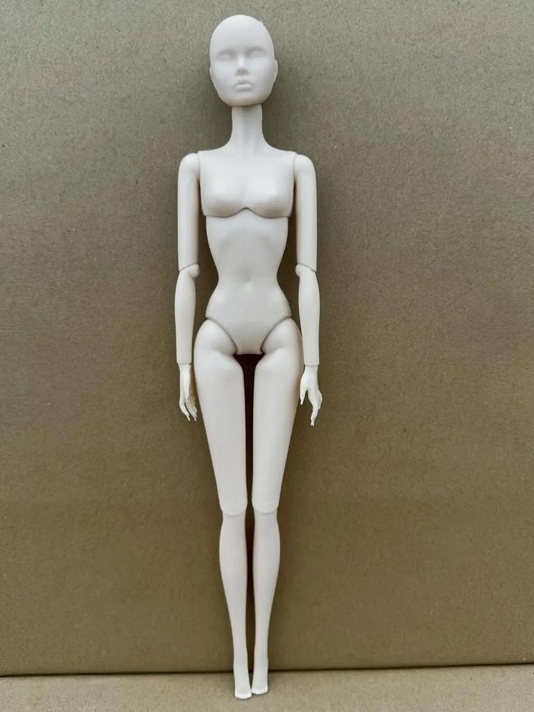Vintage 1/6 PP Face Mold Doll Figures Joints Movable Solid Doll 30cm Blank Face Head Make Up Practice DIY Doll Playing Parts