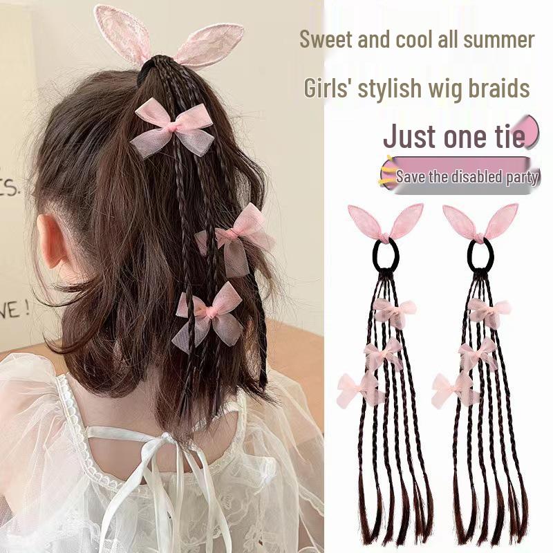 Adorable Butterfly Hair Accessories Set for Girls - Includes Braided Twists, Rubber Bands, and Bow Headbands
